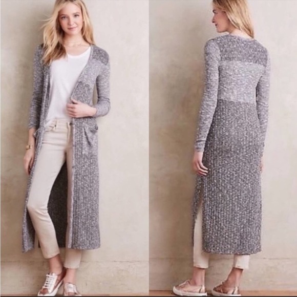 Anthropologie Sweaters - Anthropologie Gray Long Cardigan